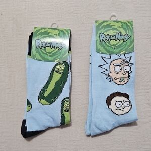 Bioworld Blue Casual Socks with Rick and Morty Designs